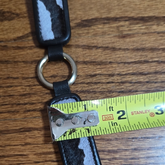 Ann Taylor Large Brown/White Animal Print Skinny Belt Leather Brass Buckle - NEW - Picture 16 of 16